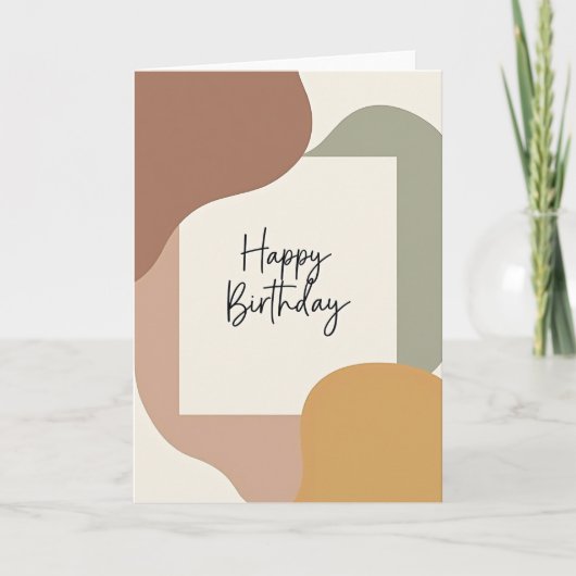 Carte d'anniversaire abstraite douce (Devant)