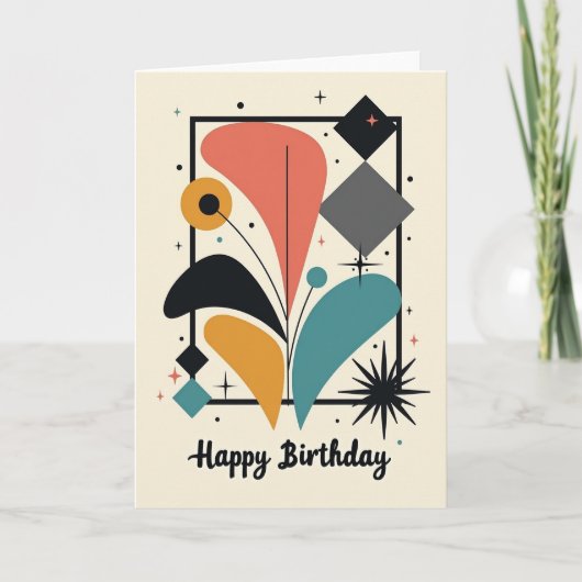 Carte d'anniversaire abstraite éclatée (Devant)