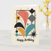 Carte d'anniversaire abstraite éclatée (Fleur jaune)