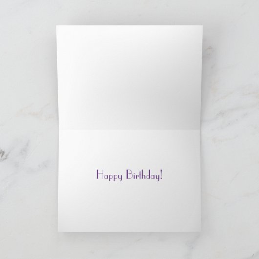 Carte d'anniversaire Abstraite en polygones violet (Intérieur)