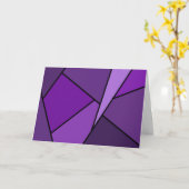 Carte d'anniversaire Abstraite en polygones violet (Fleur jaune)