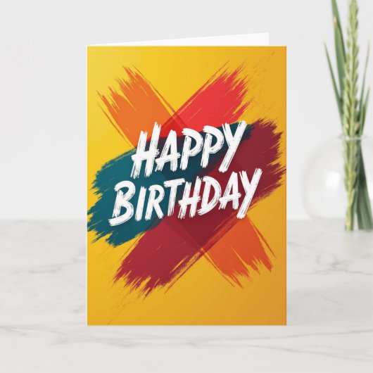 Carte d'anniversaire abstraite joyeuse (Devant)