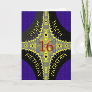 Carte d'anniversaire Abstraite pour 16 ans