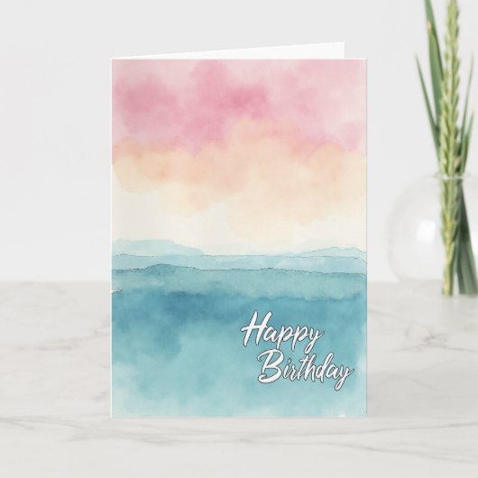 Carte d'anniversaire abstraite sereine (Devant)