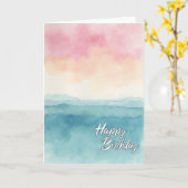 Carte d'anniversaire abstraite sereine (Fleur jaune)