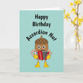 Carte d'anniversaire Accordion Nut Text (Fleur jaune)