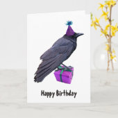 Carte d'anniversaire actuelle du Corbeau (Fleur jaune)