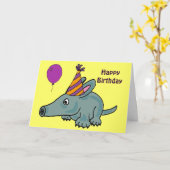 Carte d'anniversaire AD- Aardvark (Fleur jaune)