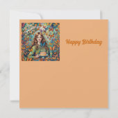 CARTE D'ANNIVERSAIRE ~ Adolescent avec gâteau d'an (Dos)