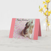 Carte d'anniversaire adorable de la Guinée Pig (Fleur jaune)