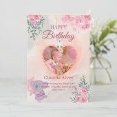 Carte d'anniversaire adorable koala et fille pour (Debout devant)