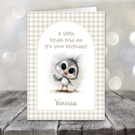 Carte d'anniversaire Adorable Oiseau Bébé