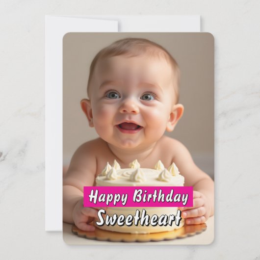 Carte d'anniversaire adorable pour bébé - Téléchar (Devant)