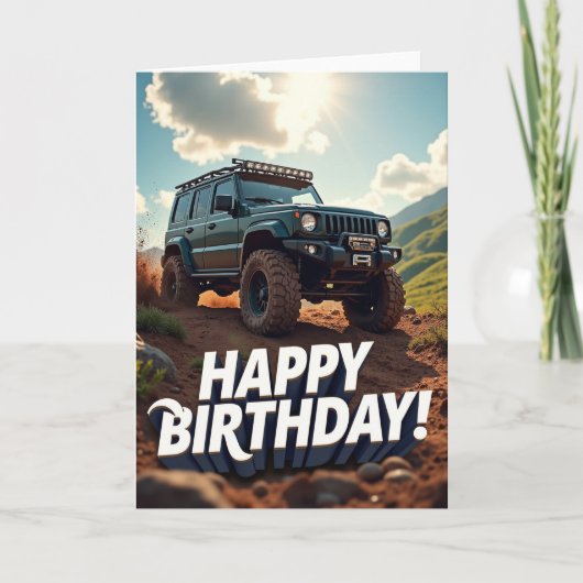 Carte d'anniversaire Adventure Offroad (Devant)