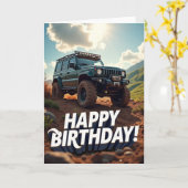 Carte d'anniversaire Adventure Offroad (Fleur jaune)