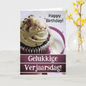 Carte d'anniversaire Afrikaans : gelukkige verjaar (Fleur jaune)