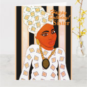 Carte d'anniversaire afro-américaine Afrocentrique (Fleur jaune)