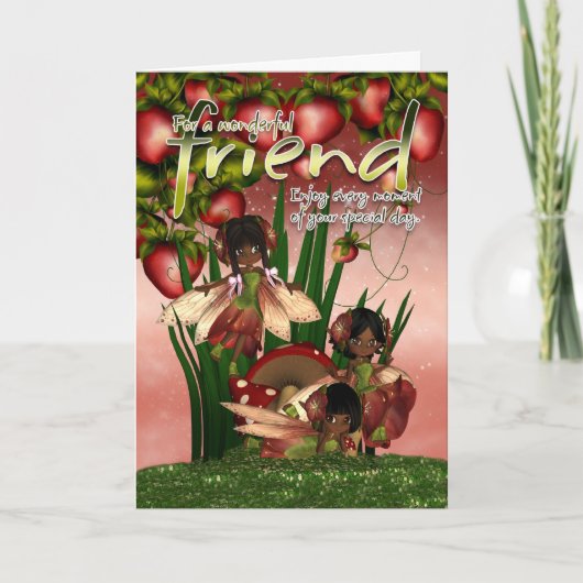 Carte d'anniversaire afro-américaine - Ami - Lune (Devant)