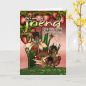 Carte d'anniversaire afro-américaine - Ami - Lune (Fleur jaune)