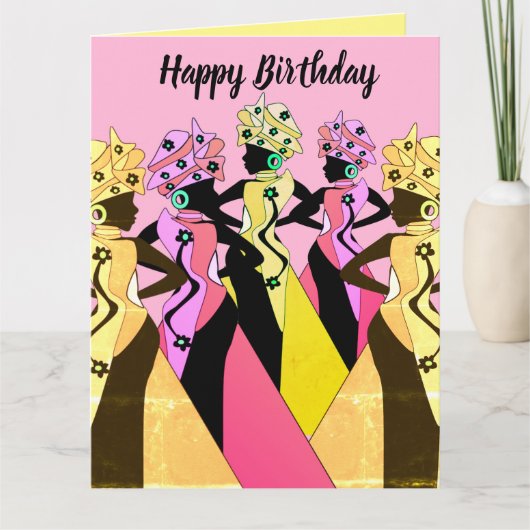 Carte d'anniversaire afro-américaine de la femme n (Devant)