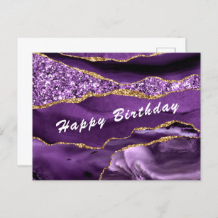 Carte d'anniversaire Agate Violet violet Parties s