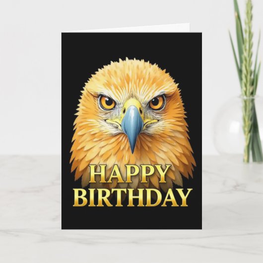 CARTE D'ANNIVERSAIRE AIGLE GROS PLAN DISTINCTIF (Devant)