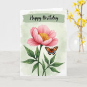 Carte d'anniversaire ailée (Fleur jaune)
