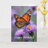 Carte d'anniversaire ailée adorable (Fleur jaune)