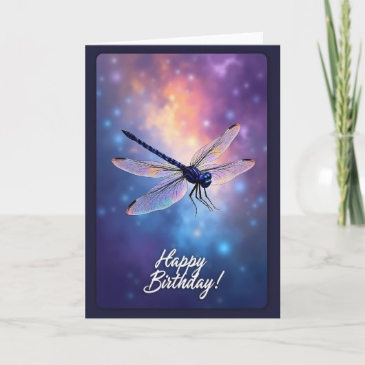 Carte d'anniversaire ailée cosmique (Devant)
