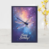 Carte d'anniversaire ailée cosmique (Fleur jaune)