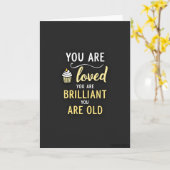 Carte d'anniversaire aimée dorée (Fleur jaune)