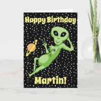 Carte d'anniversaire Alien de la paix