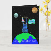 Carte d'anniversaire Alien de satire par Jo Images (Fleur jaune)