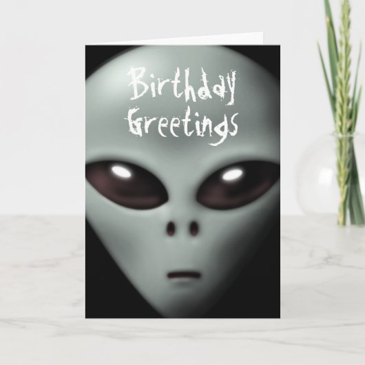 Carte d'anniversaire Alien déplaisant (Devant)