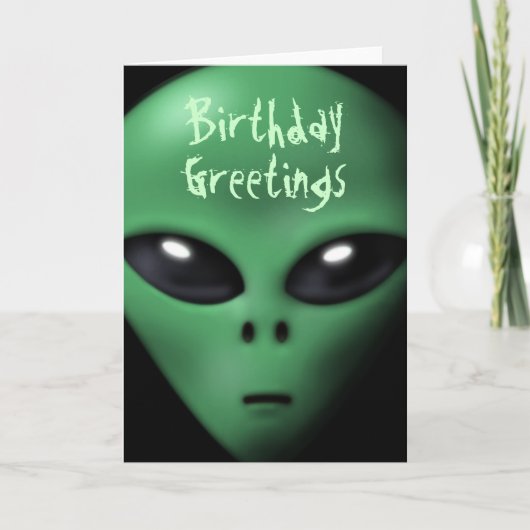 Carte d'anniversaire Alien déplaisant (Devant)