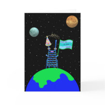Carte d'anniversaire Alien joyeuse par Jo Images