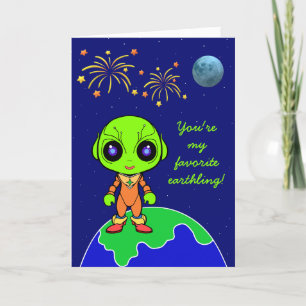 Carte d'anniversaire Alien nouvelle par Jo Images