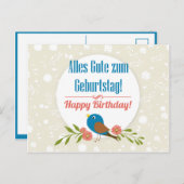 Carte d'anniversaire allemande (Devant / Derrière)