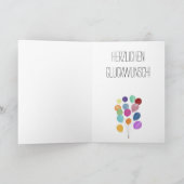 Carte d'anniversaire allemande bunon de ballons (Intérieur)