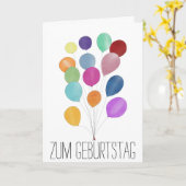 Carte d'anniversaire allemande bunon de ballons (Fleur jaune)