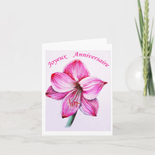 carte d'anniversaire amaryllis