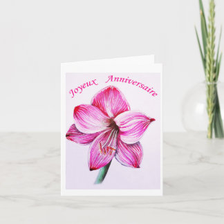 Carte d'anniversaire Amaryllis 