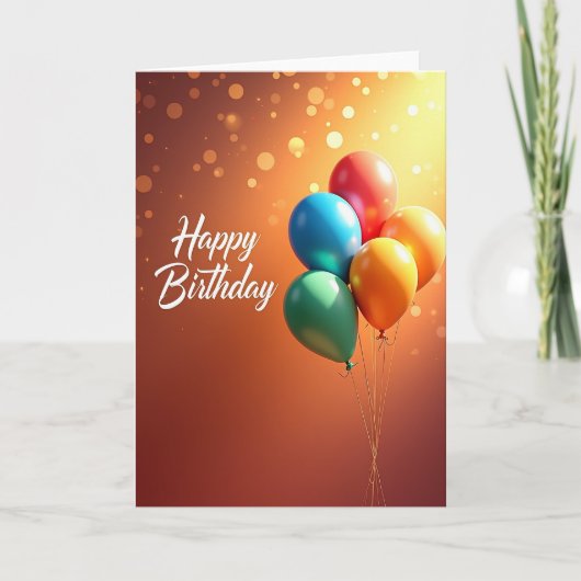 Carte d'anniversaire ambre festive (Devant)