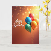 Carte d'anniversaire ambre festive (Fleur jaune)