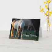 Carte d'anniversaire American Paint Horse (Fleur jaune)