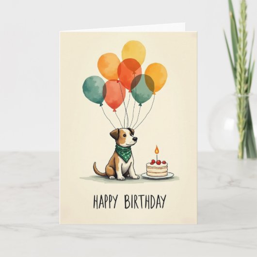 Carte d'anniversaire ami ballon (Devant)