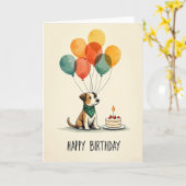 Carte d'anniversaire ami ballon (Fleur jaune)