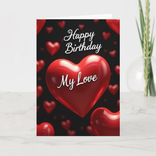 Carte d'anniversaire amour Cœur cramoisi
