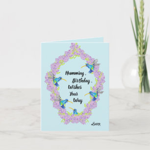 Carte d'anniversaire : Amour du colibri