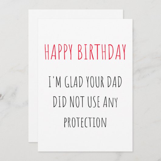 Carte d'anniversaire amusante (Devant / Derrière)